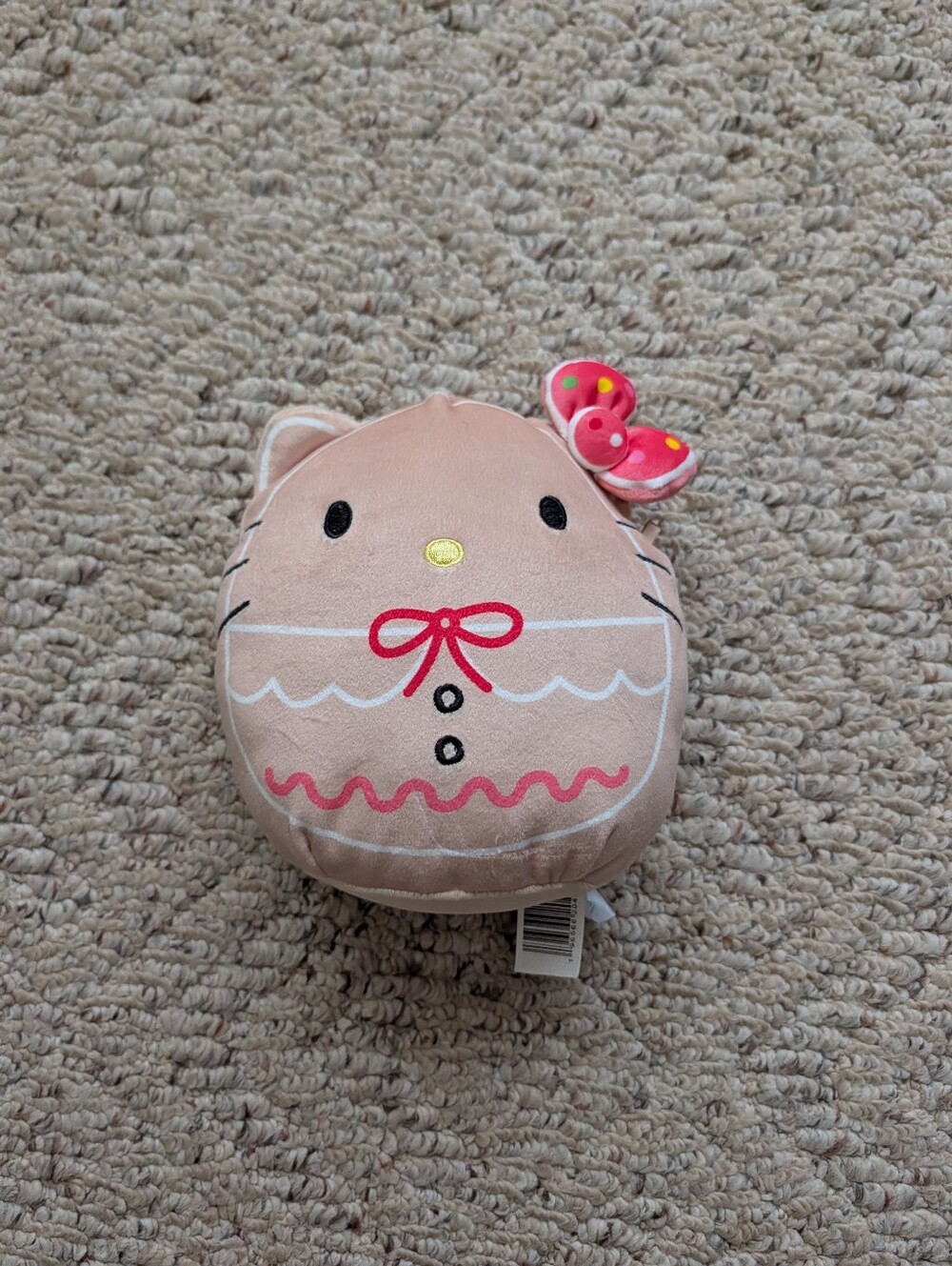 Hello Kitty Gingerbread Squishmallow Christmas Sanrio Pink Red Bow Cat Plush 8"